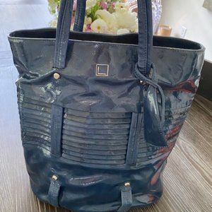 Lodis Blue Leather Shoulder Purse